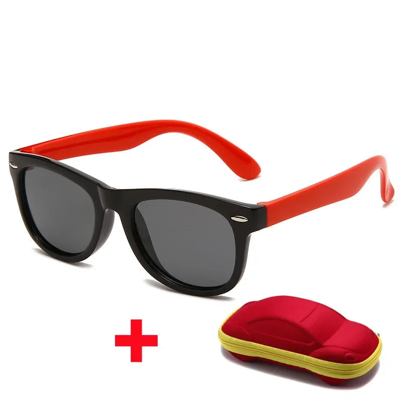 baby sunglasses, silicone sunglasses for kids, UV400 protection, boys outdoor goggles, square style sunglasses,
safety glasses for kids, plastic titanium frame, gift sunglasses for children, kids eyewear with glasses box,
toddler sunglasses