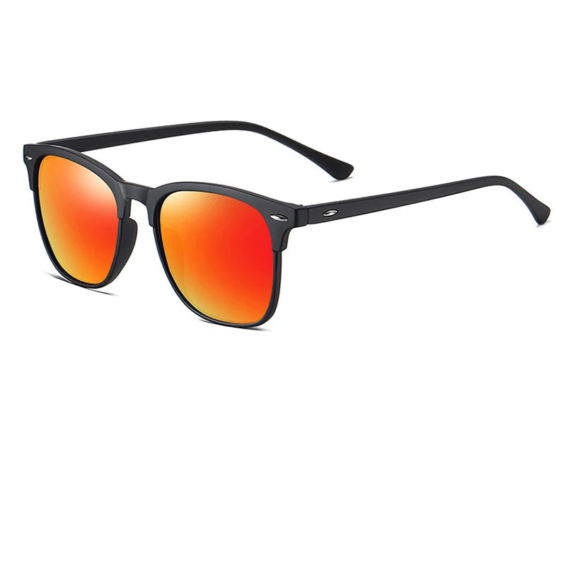 polarized sunglasses, retro mirror sunglasses, square sunglasses, UV400 protection, anti-glare eyewear, vintage sunglasses, men's fashion sunglasses, driver's sunglasses, polycarbonate frame, Polaroid lenses