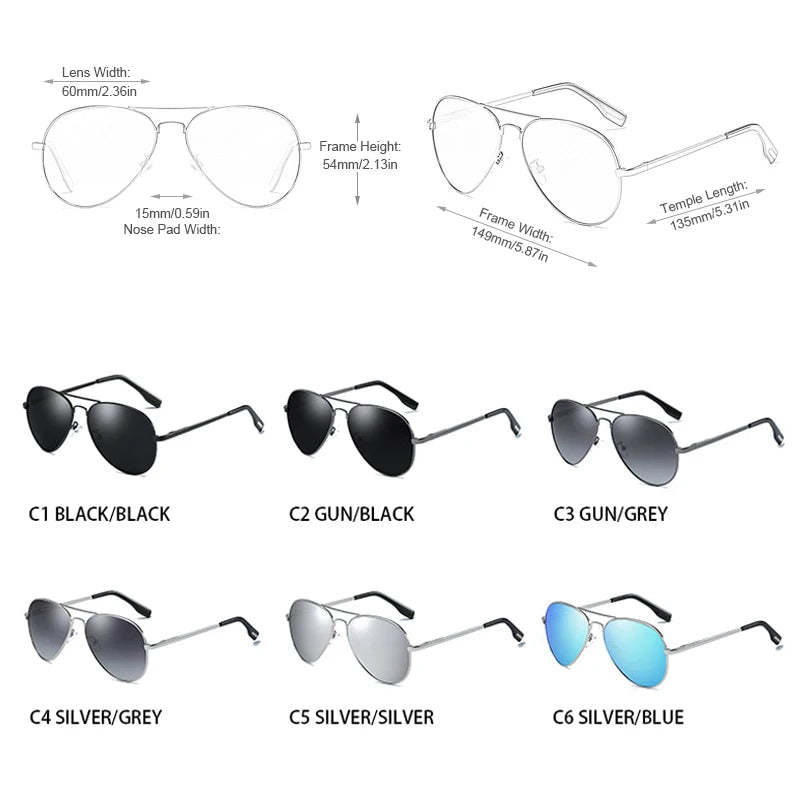Classic Pilot Sunglasses, Polarized Aviator Shades, Luxury Metal Sunglasses, Black Aviation Eyewear, UV400 Protection, Men's Driving Sunglasses, Fashion Travel Shades, TAC Lenses, Anti-reflective Sunglasses, Elegant Sports Eyewear
