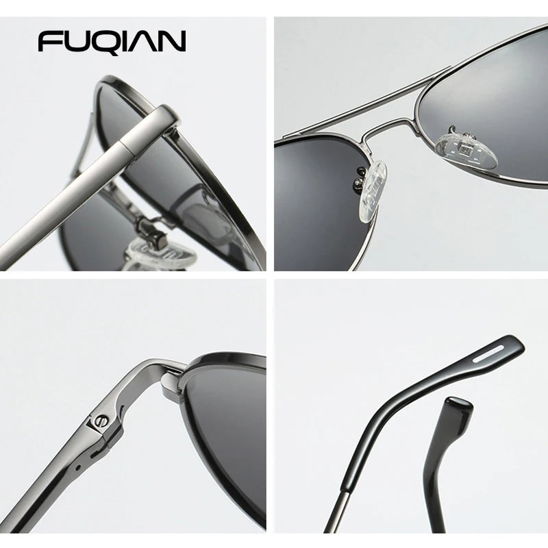 Classic Pilot Sunglasses, Polarized Aviator Shades, Luxury Metal Sunglasses, Black Aviation Eyewear, UV400 Protection, Men's Driving Sunglasses, Fashion Travel Shades, TAC Lenses, Anti-reflective Sunglasses, Elegant Sports Eyewear