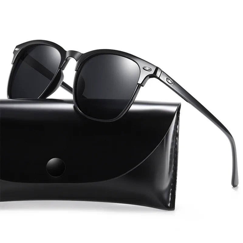 polarized sunglasses, retro mirror sunglasses, square sunglasses, UV400 protection, anti-glare eyewear, vintage sunglasses, men's fashion sunglasses, driver's sunglasses, polycarbonate frame, Polaroid lenses