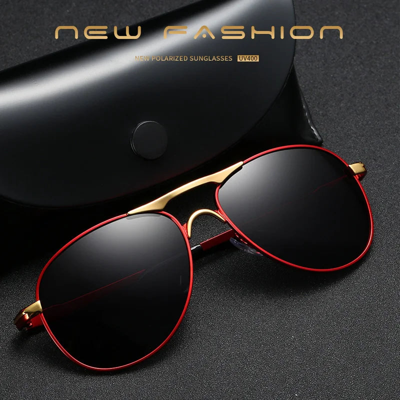Luxury Pilot Sunglasses, Polarized Sunglasses, UV400 Protection, Men’s Sunglasses, Women’s Sunglasses, Designer Metal Shades, Mirror Lenses, Anti-reflective Sunglasses, Driving Sunglasses, Fishing Sunglasses