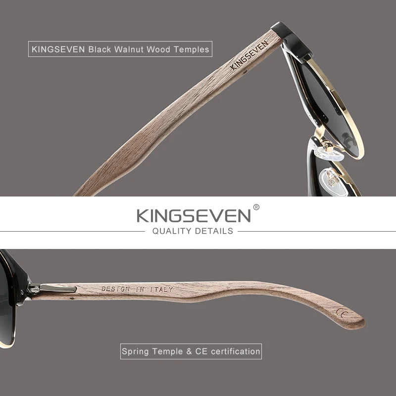 Polarized Wooden Round Sunglasses