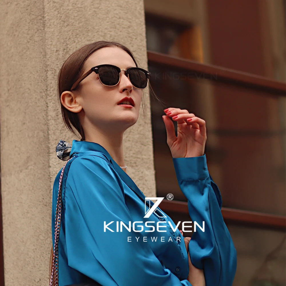 Polarized Wooden Round Sunglasses