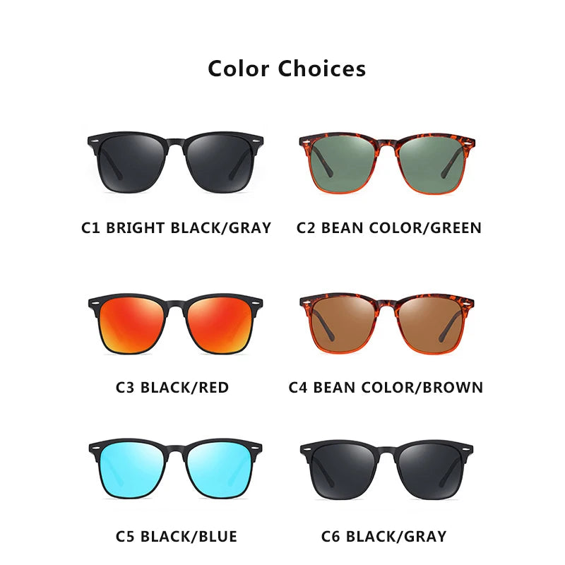polarized sunglasses, retro mirror sunglasses, square sunglasses, UV400 protection, anti-glare eyewear, vintage sunglasses, men's fashion sunglasses, driver's sunglasses, polycarbonate frame, Polaroid lenses
