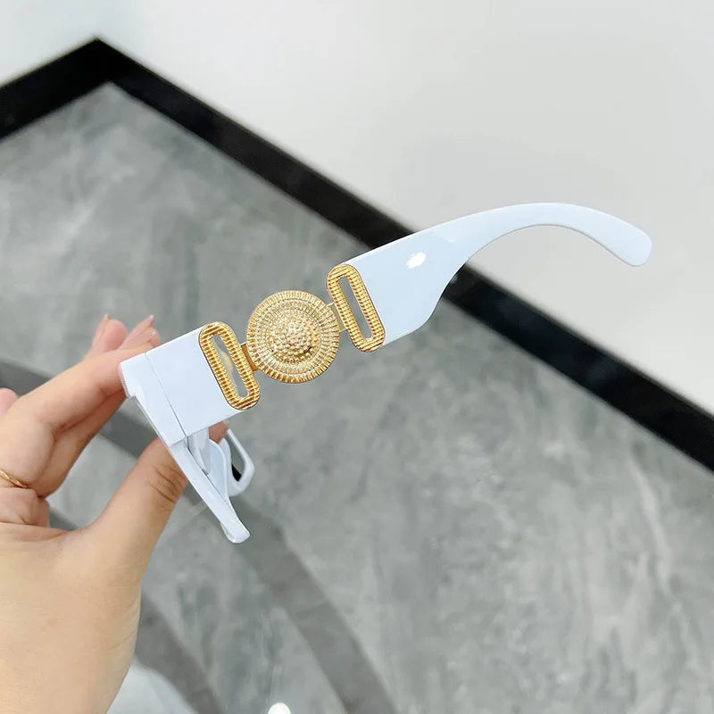 vintage sunglasses, oversize square shades, fashion sunglasses, UV400 eyewear, gradient mirror lenses, big frame sunglasses, women's sunglasses, anti-reflective shades, trendy eyewear, plastic frame sunglasses