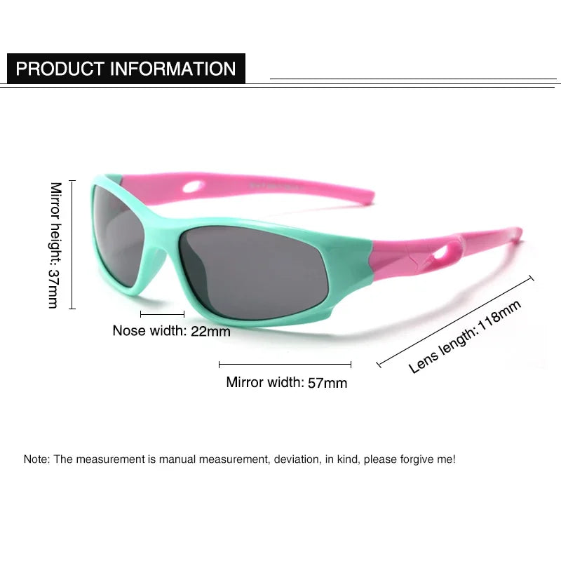 kids polarized sunglasses, unbreakable kids shades,
UV protection sunglasses, flexible rubber sunglasses, sports sunglasses for children,
boys and girls sunglasses, anti-reflective lenses, soft TPEE frame, UV400 kids eyewear, kids outdoor sunglasses