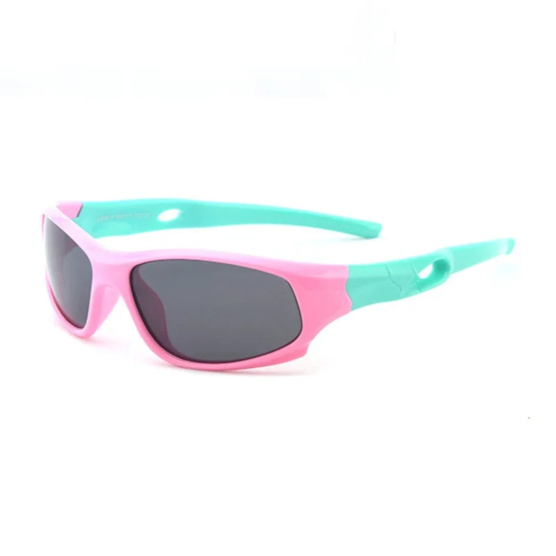 kids polarized sunglasses, unbreakable kids shades,
UV protection sunglasses, flexible rubber sunglasses, sports sunglasses for children,
boys and girls sunglasses, anti-reflective lenses, soft TPEE frame, UV400 kids eyewear, kids outdoor sunglasses