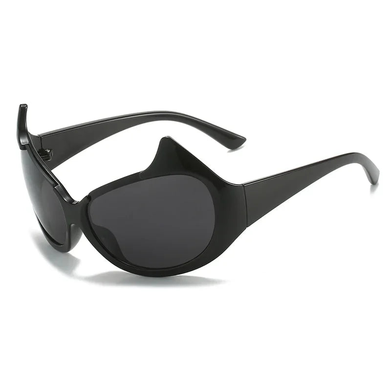Cat Eye Sunglasses, Gotham Sunglasses, Vintage Punk Shades, Halloween Sunglasses, Women's Fashion Eyewear, Half Frame Sunglasses, UV400 Protection, Luxury Brand Design, Trendy Women's Sunglasses, Polycarbonate Sunglasses