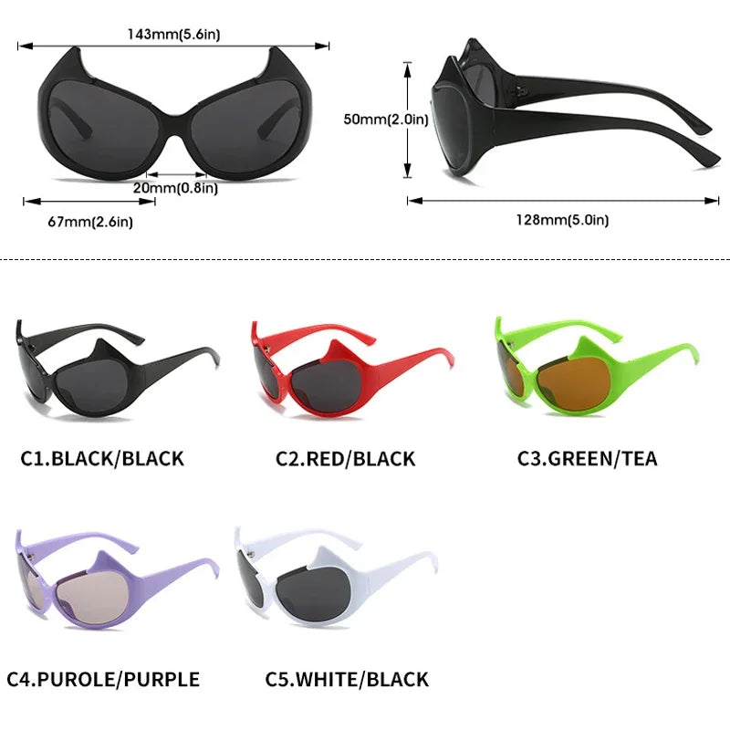 Cat Eye Sunglasses, Gotham Sunglasses, Vintage Punk Shades, Halloween Sunglasses, Women's Fashion Eyewear, Half Frame Sunglasses, UV400 Protection, Luxury Brand Design, Trendy Women's Sunglasses, Polycarbonate Sunglasses