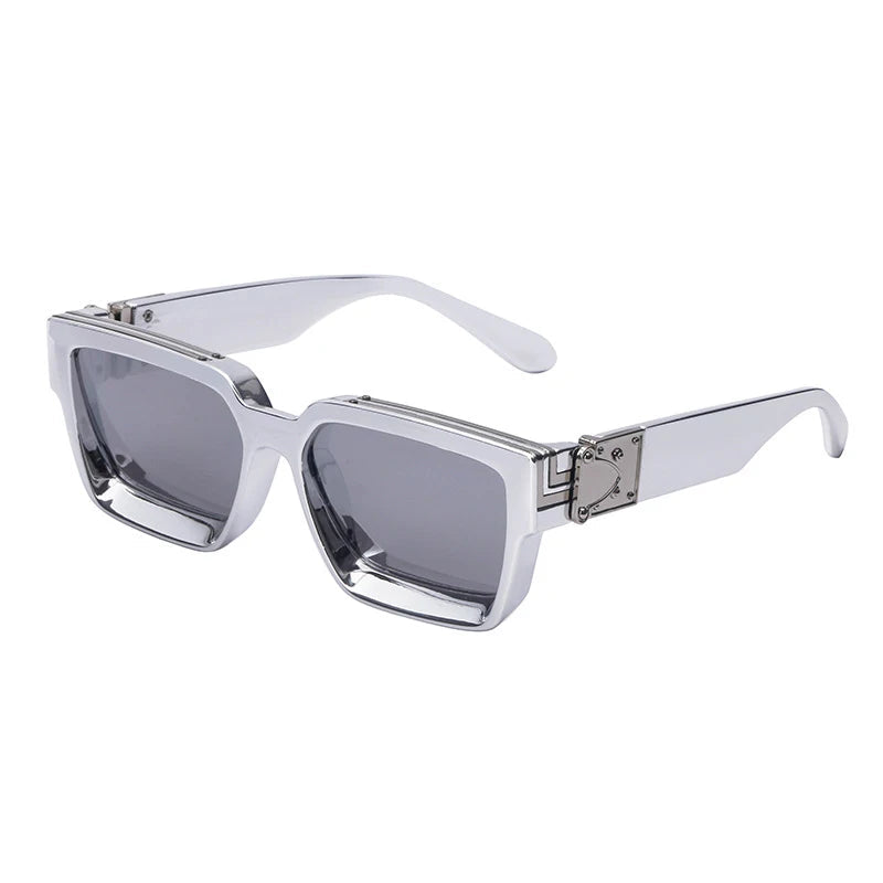 Millionaire sunglasses, vintage square sunglasses, luxury retro glasses, UV400 protection, photochromic sunglasses, anti-reflective lenses, fashion sunglasses for men, trendy punk sunglasses, vacation eyewear, durable polycarbonate frame