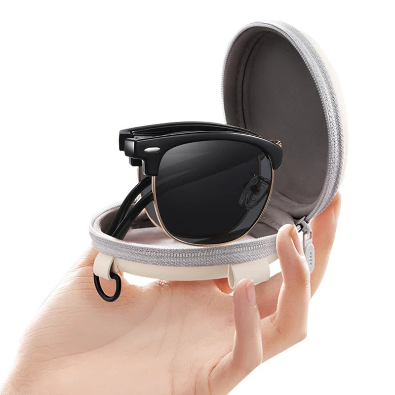 folded polarized sunglasses, classic designer sunglasses, UV400 protection sunglasses, outdoor sports eyewear, acetate frame sunglasses, men's polarized sunglasses, women's fashion sunglasses, anti-reflective lenses, gradient lenses, polaroid sunglasses