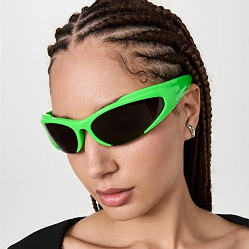 Y2K Sunglasses, Punk Fashion Shades, Women's Retro Sunglasses, UV400 Protection, Wrap Around Glasses, Outdoor Sports Goggles, Polycarbonate Frame, Acrylic Lenses, Hip Hop Eyewear, Edgy Sunglasses for Women
