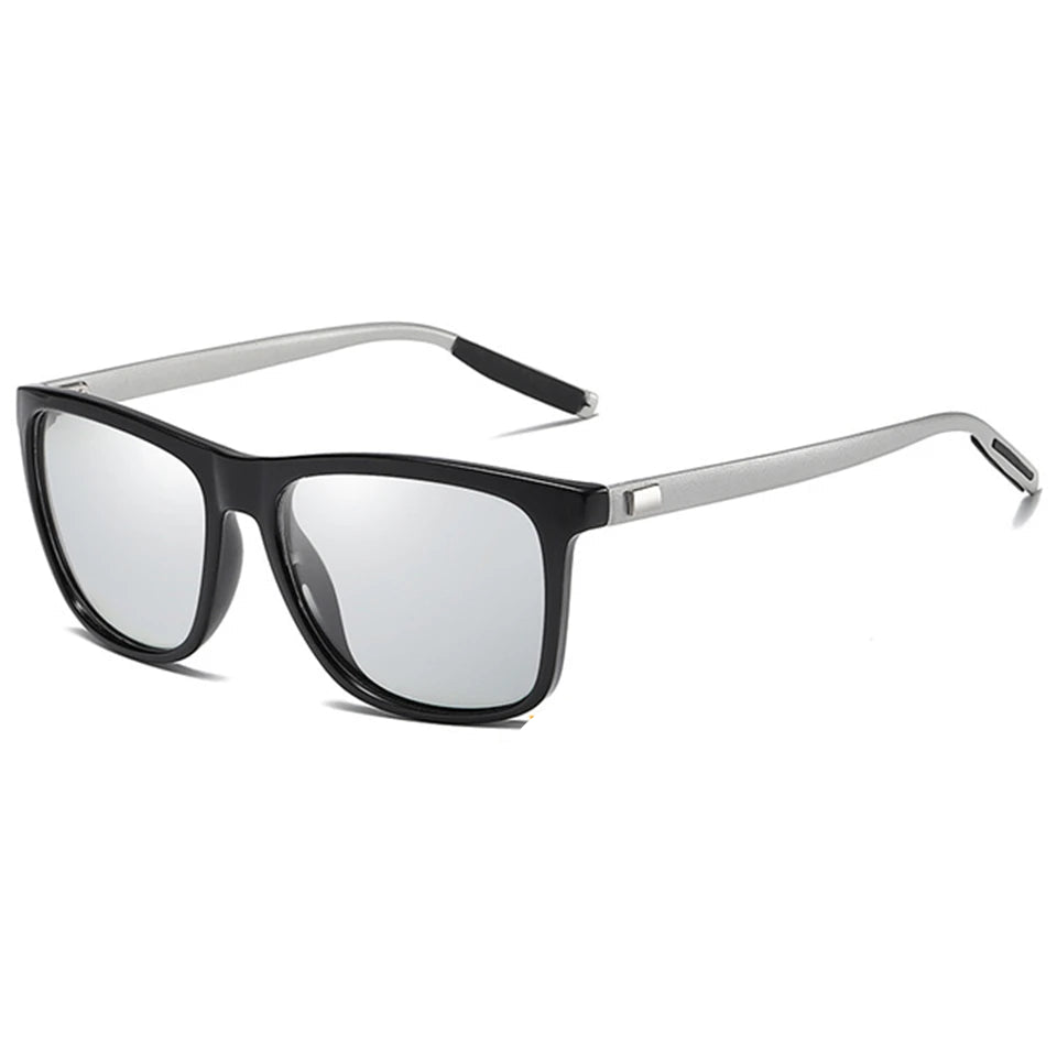 photochromic sunglasses, polarized sunglasses, UV400 protection, chameleon sunglasses, acetate frame, men’s pilot sunglasses, classic square sunglasses, transition lenses, adaptive eyewear, stylish sunglasses