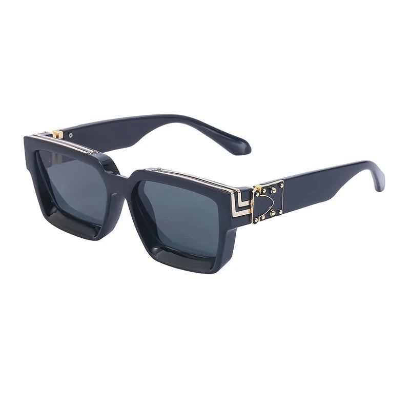 Millionaire sunglasses, vintage square sunglasses, luxury retro glasses, UV400 protection, photochromic sunglasses, anti-reflective lenses, fashion sunglasses for men, trendy punk sunglasses, vacation eyewear, durable polycarbonate frame