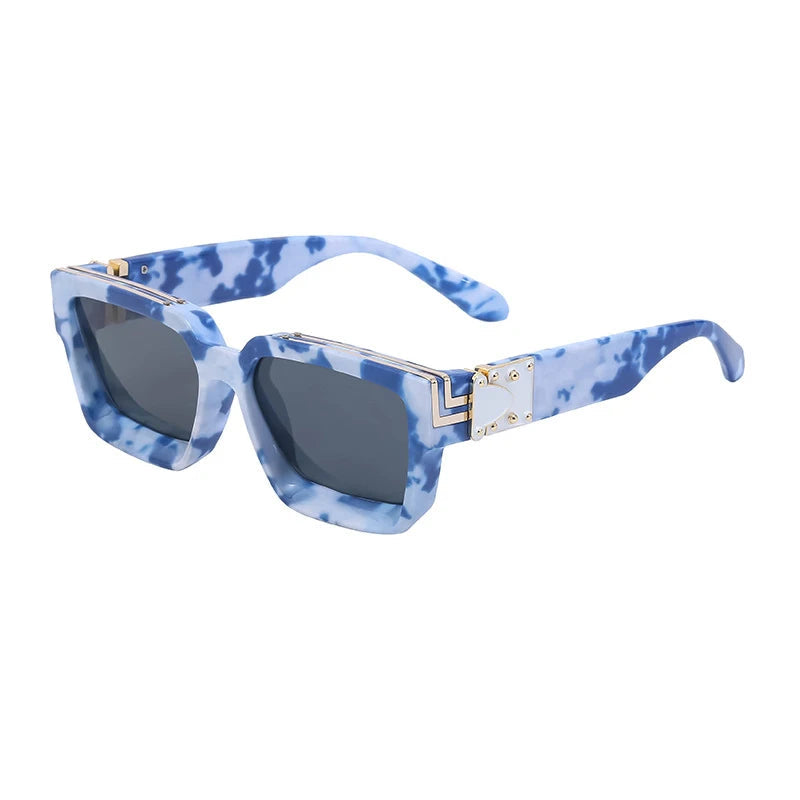 Millionaire sunglasses, vintage square sunglasses, luxury retro glasses, UV400 protection, photochromic sunglasses, anti-reflective lenses, fashion sunglasses for men, trendy punk sunglasses, vacation eyewear, durable polycarbonate frame