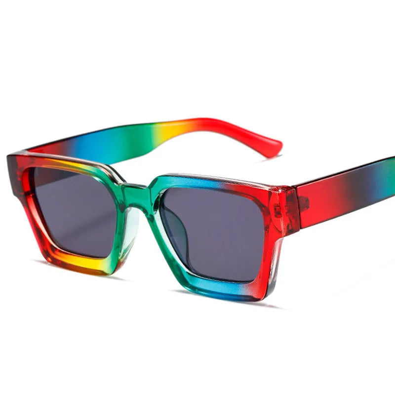 retro sunglasses, thick frame sunglasses, UV400 protection, square sunglasses, mirror lenses, gradient lenses, unisex sunglasses, vintage style eyewear, outdoor sports sunglasses, fashion sunglasses