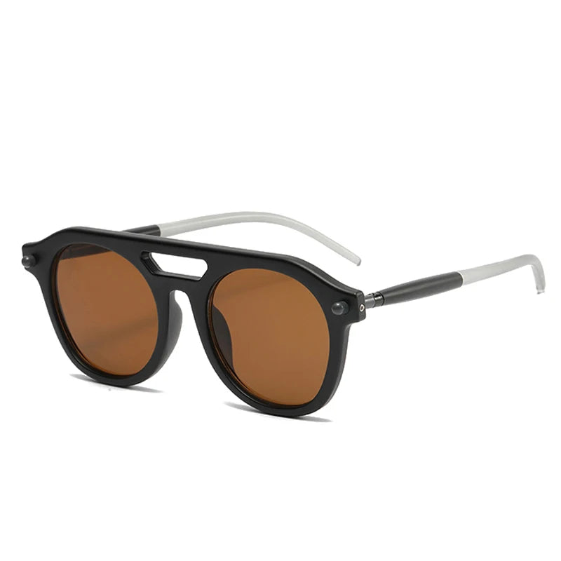 Retro Pilot Sunglasses, Double Bridge Shades, Gradient Lenses, UV400 Protection, Men’s Sunglasses, Women’s Sunglasses, Designer Punk Sunglasses, Vintage Fashion Eyewear, Polycarbonate Frame, Resin Lenses