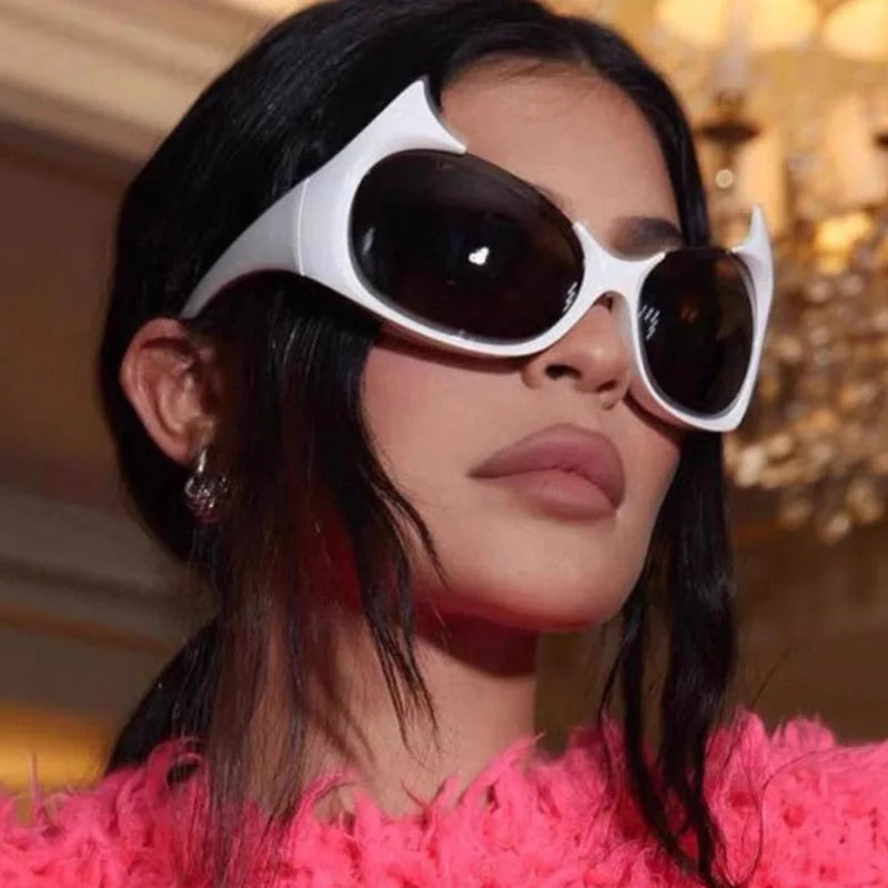 Cat Eye Sunglasses, Gotham Sunglasses, Vintage Punk Shades, Halloween Sunglasses, Women's Fashion Eyewear, Half Frame Sunglasses, UV400 Protection, Luxury Brand Design, Trendy Women's Sunglasses, Polycarbonate Sunglasses