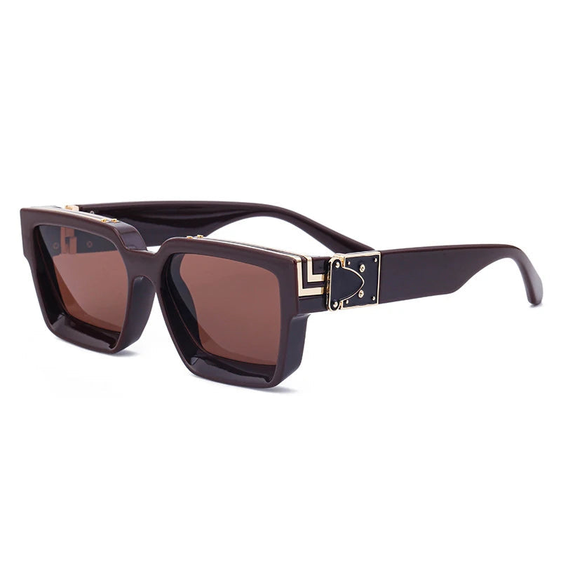 Millionaire sunglasses, vintage square sunglasses, luxury retro glasses, UV400 protection, photochromic sunglasses, anti-reflective lenses, fashion sunglasses for men, trendy punk sunglasses, vacation eyewear, durable polycarbonate frame