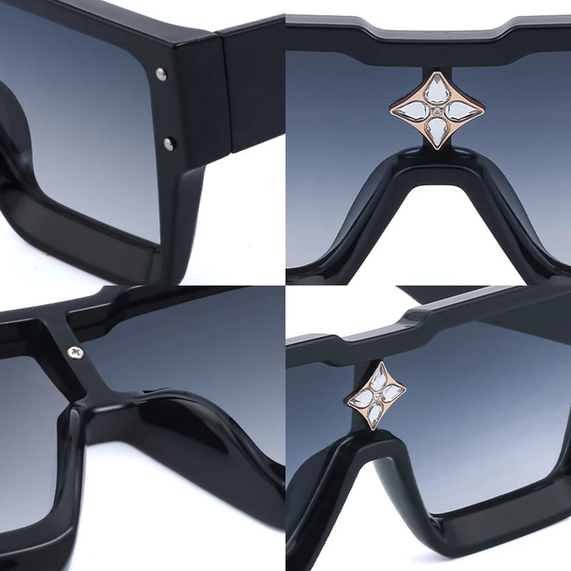 Oversized Square Sunglasses, Luxury Sunglasses Women, Crystal Sunglasses, Trendy UV400 Shades, Fashion Square Eyewear, Mirror Gradient Sunglasses, Resin Lenses Sunglasses, CE Certified Sunglasses, Designer Sunglasses, Statement Eyewear
