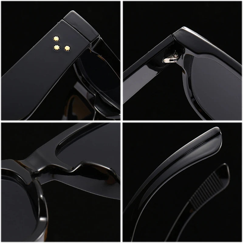 punk sunglasses, gradient lenses, UV400 protection, fashion sunglasses, square frames, rivet details, vintage style, retro eyewear, men’s sunglasses, women’s sunglasses