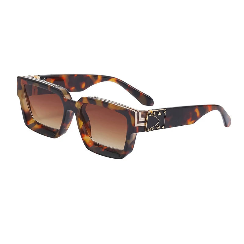 Millionaire sunglasses, vintage square sunglasses, luxury retro glasses, UV400 protection, photochromic sunglasses, anti-reflective lenses, fashion sunglasses for men, trendy punk sunglasses, vacation eyewear, durable polycarbonate frame