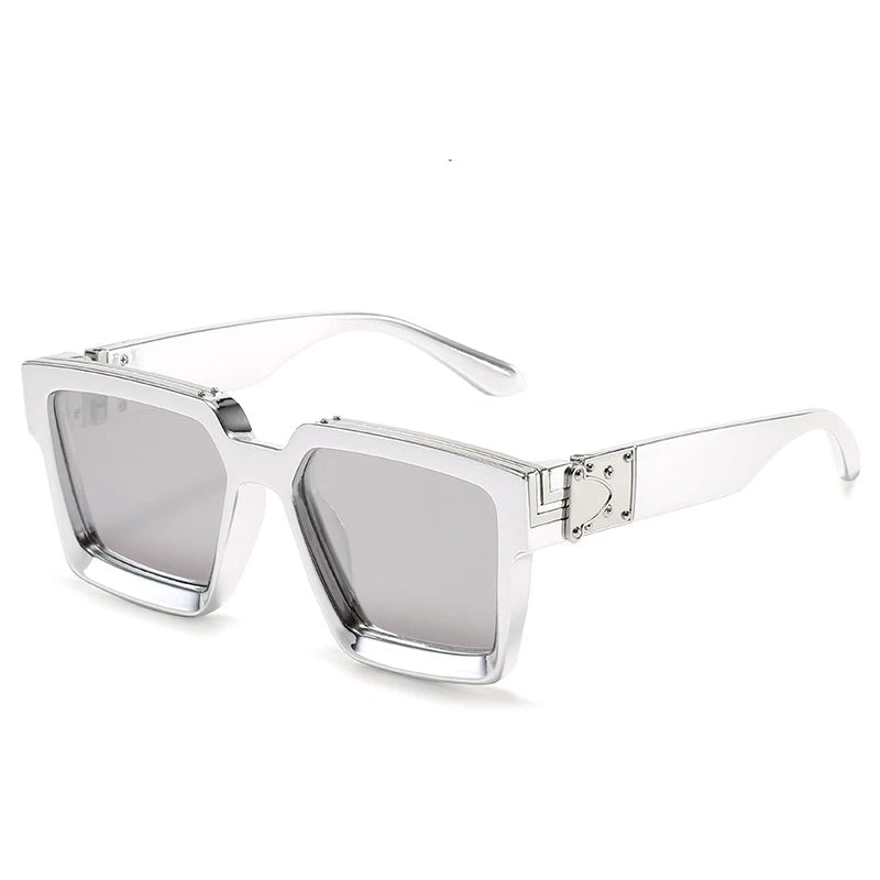 Millionaire sunglasses, vintage square sunglasses, luxury retro glasses, UV400 protection, photochromic sunglasses, anti-reflective lenses, fashion sunglasses for men, trendy punk sunglasses, vacation eyewear, durable polycarbonate frame