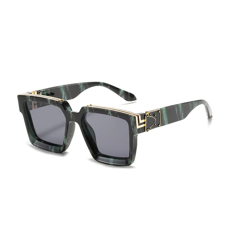 Millionaire sunglasses, vintage square sunglasses, luxury retro glasses, UV400 protection, photochromic sunglasses, anti-reflective lenses, fashion sunglasses for men, trendy punk sunglasses, vacation eyewear, durable polycarbonate frame