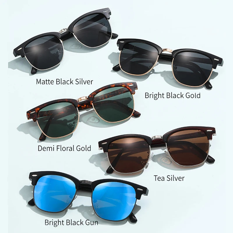 folded polarized sunglasses, classic designer sunglasses, UV400 protection sunglasses, outdoor sports eyewear, acetate frame sunglasses, men's polarized sunglasses, women's fashion sunglasses, anti-reflective lenses, gradient lenses, polaroid sunglasses