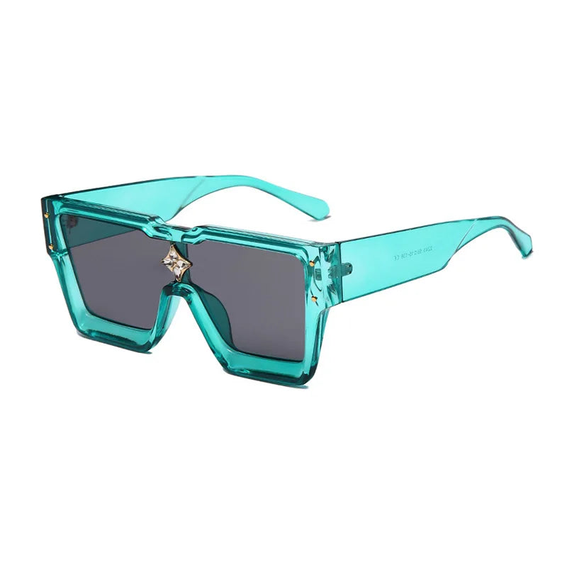 Oversized Square Sunglasses, Luxury Sunglasses Women, Crystal Sunglasses, Trendy UV400 Shades, Fashion Square Eyewear, Mirror Gradient Sunglasses, Resin Lenses Sunglasses, CE Certified Sunglasses, Designer Sunglasses, Statement Eyewear