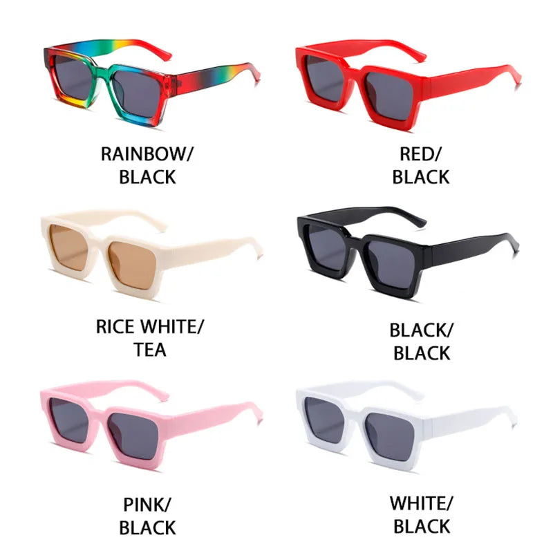 retro sunglasses, thick frame sunglasses, UV400 protection, square sunglasses, mirror lenses, gradient lenses, unisex sunglasses, vintage style eyewear, outdoor sports sunglasses, fashion sunglasses