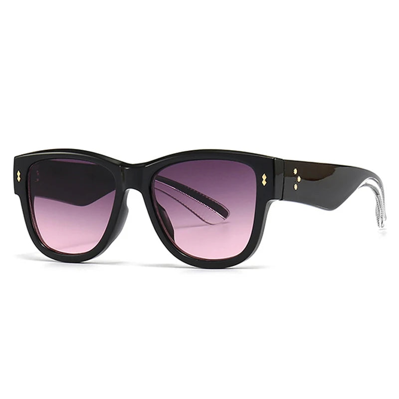 punk sunglasses, gradient lenses, UV400 protection, fashion sunglasses, square frames, rivet details, vintage style, retro eyewear, men’s sunglasses, women’s sunglasses