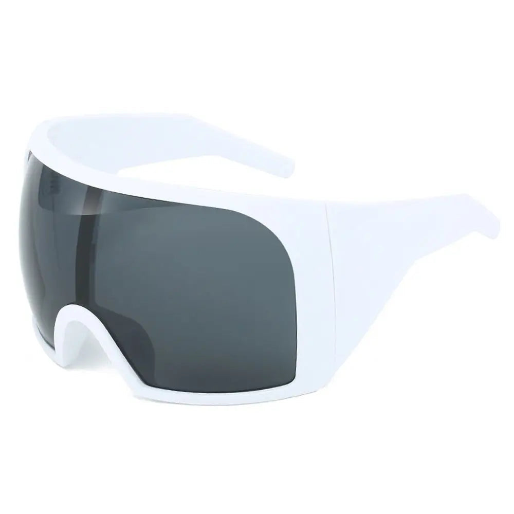 Oversize Sunglasses, Wrap Around Shades, Luxury One-Piece Sunglasses, Black Fashion Shades, Square Frame Sunglasses, Men's and Women's Sunglasses, Mirror Polycarbonate Lenses, Big Frame Shades, Casual Eyewear, Punk Sun Glasses