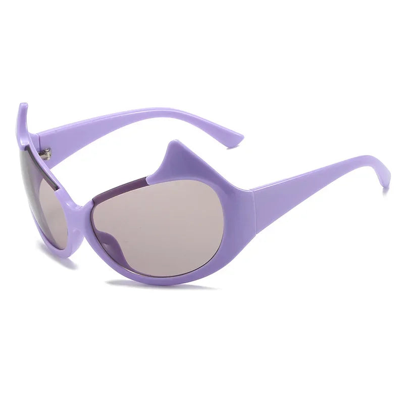 Cat Eye Sunglasses, Gotham Sunglasses, Vintage Punk Shades, Halloween Sunglasses, Women's Fashion Eyewear, Half Frame Sunglasses, UV400 Protection, Luxury Brand Design, Trendy Women's Sunglasses, Polycarbonate Sunglasses