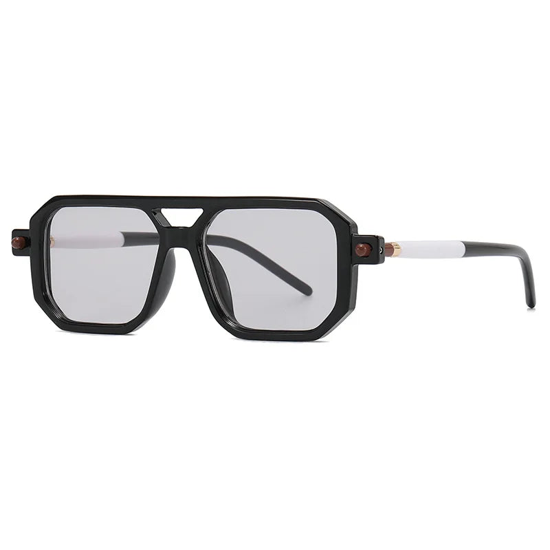 retro square sunglasses, blue light blocking, UV400 protection, unisex sunglasses, vintage style eyewear, plastic frame sunglasses, casual fashion shades, decorative sunglasses, men and women sunglasses, sunscreen sunglasses.
