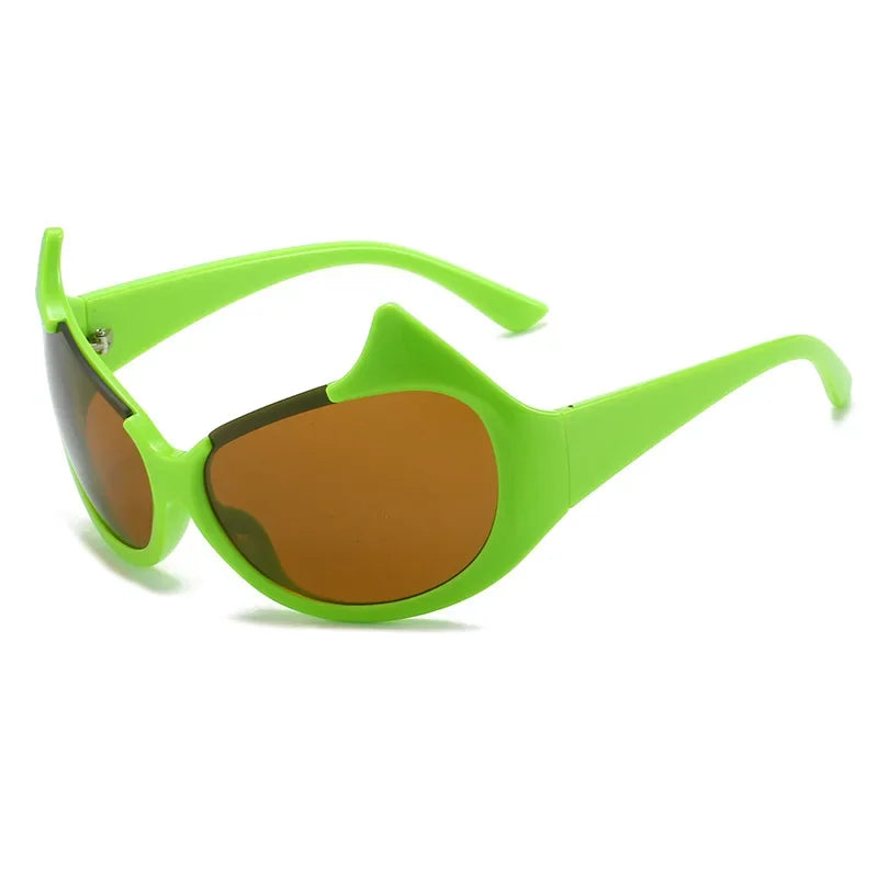 Cat Eye Sunglasses, Gotham Sunglasses, Vintage Punk Shades, Halloween Sunglasses, Women's Fashion Eyewear, Half Frame Sunglasses, UV400 Protection, Luxury Brand Design, Trendy Women's Sunglasses, Polycarbonate Sunglasses