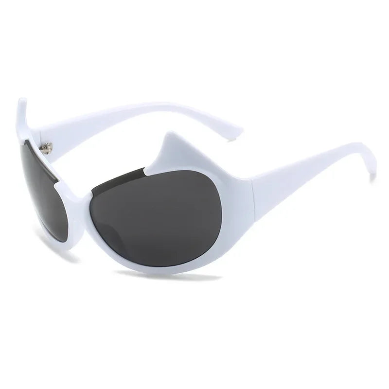 Cat Eye Sunglasses, Gotham Sunglasses, Vintage Punk Shades, Halloween Sunglasses, Women's Fashion Eyewear, Half Frame Sunglasses, UV400 Protection, Luxury Brand Design, Trendy Women's Sunglasses, Polycarbonate Sunglasses