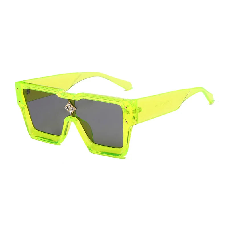 Oversized Square Sunglasses, Luxury Sunglasses Women, Crystal Sunglasses, Trendy UV400 Shades, Fashion Square Eyewear, Mirror Gradient Sunglasses, Resin Lenses Sunglasses, CE Certified Sunglasses, Designer Sunglasses, Statement Eyewear