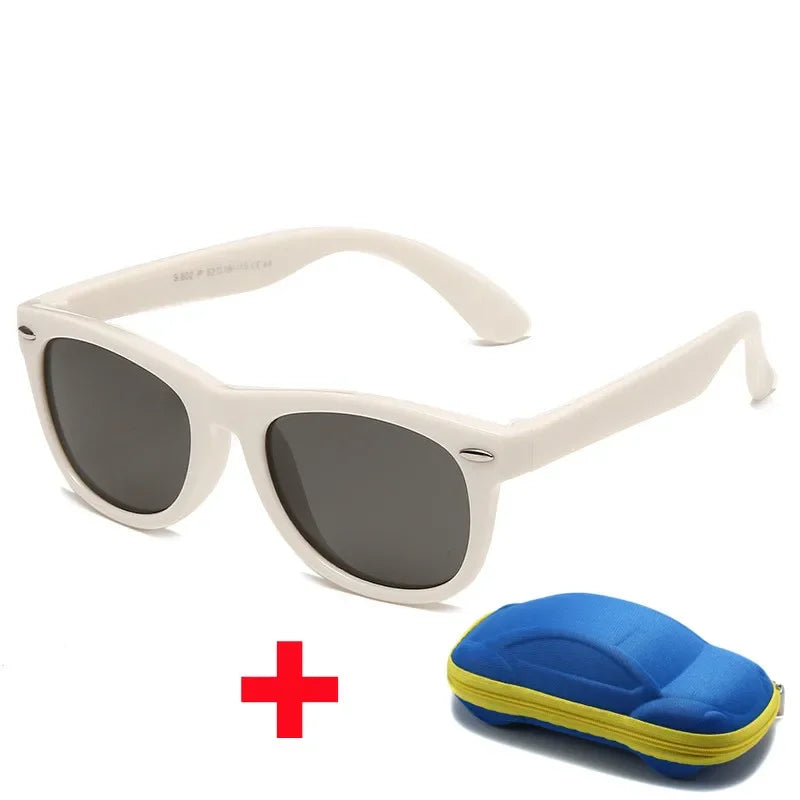 baby sunglasses, silicone sunglasses for kids, UV400 protection, boys outdoor goggles, square style sunglasses,
safety glasses for kids, plastic titanium frame, gift sunglasses for children, kids eyewear with glasses box,
toddler sunglasses