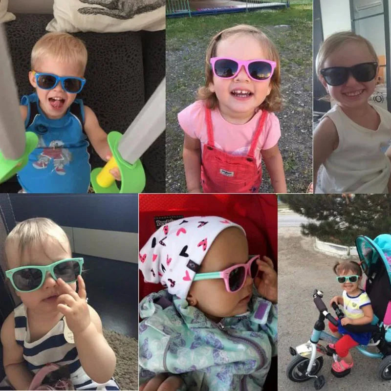baby sunglasses, silicone sunglasses for kids, UV400 protection, boys outdoor goggles, square style sunglasses,
safety glasses for kids, plastic titanium frame, gift sunglasses for children, kids eyewear with glasses box,
toddler sunglasses