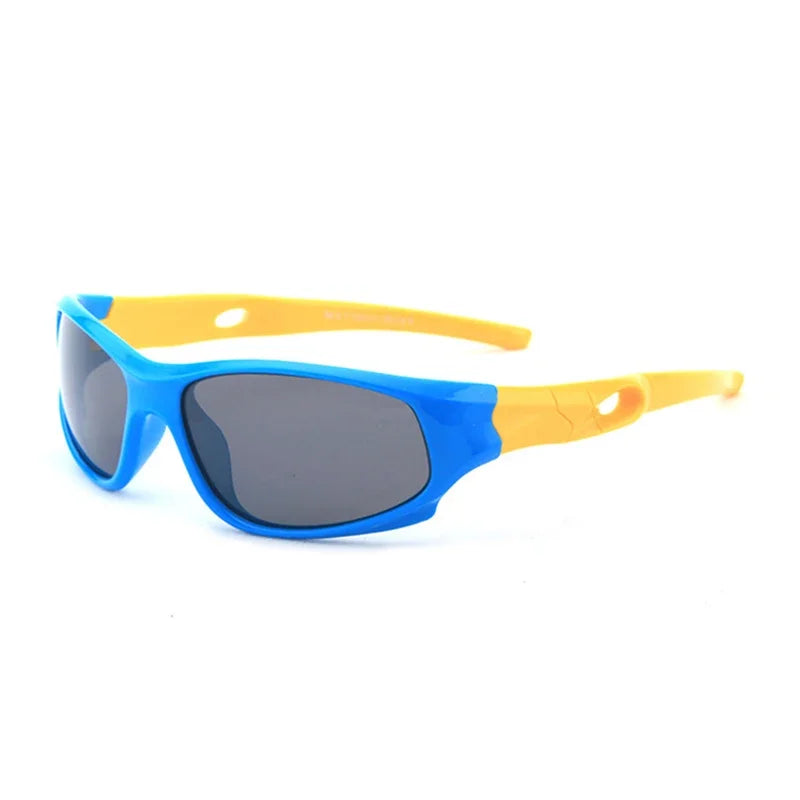 kids polarized sunglasses, unbreakable kids shades,
UV protection sunglasses, flexible rubber sunglasses, sports sunglasses for children,
boys and girls sunglasses, anti-reflective lenses, soft TPEE frame, UV400 kids eyewear, kids outdoor sunglasses