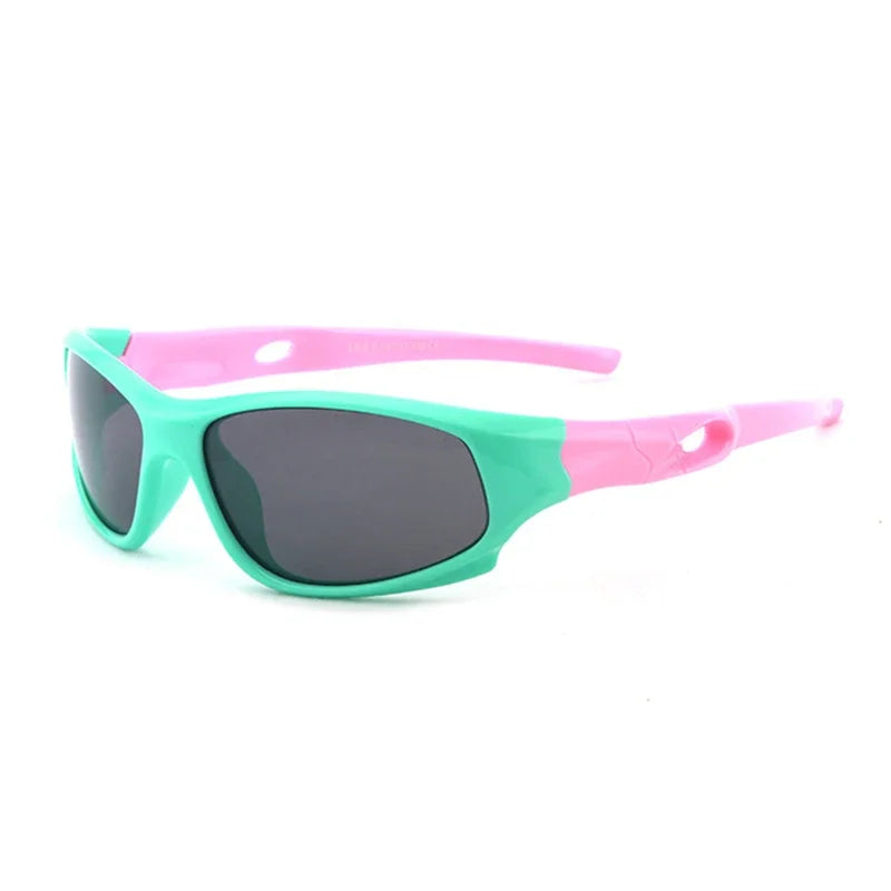 kids polarized sunglasses, unbreakable kids shades,
UV protection sunglasses, flexible rubber sunglasses, sports sunglasses for children,
boys and girls sunglasses, anti-reflective lenses, soft TPEE frame, UV400 kids eyewear, kids outdoor sunglasses