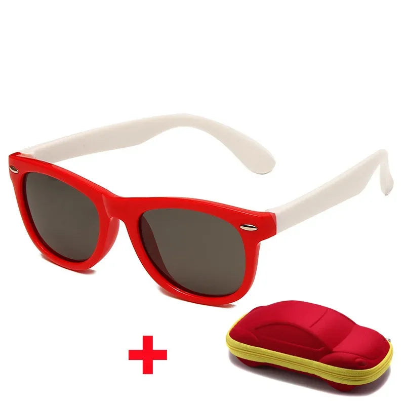 baby sunglasses, silicone sunglasses for kids, UV400 protection, boys outdoor goggles, square style sunglasses,
safety glasses for kids, plastic titanium frame, gift sunglasses for children, kids eyewear with glasses box,
toddler sunglasses