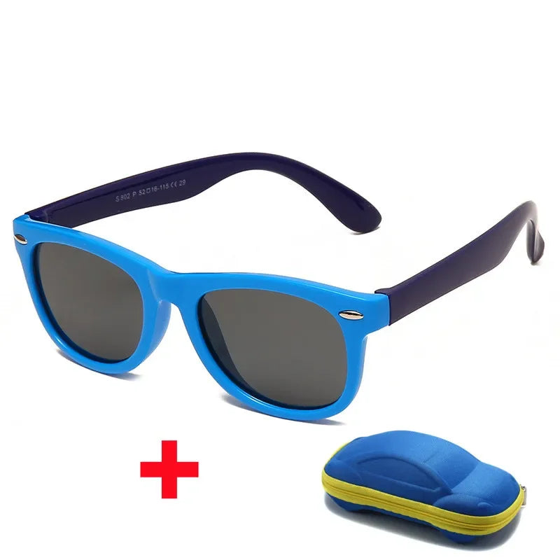 baby sunglasses, silicone sunglasses for kids, UV400 protection, boys outdoor goggles, square style sunglasses,
safety glasses for kids, plastic titanium frame, gift sunglasses for children, kids eyewear with glasses box,
toddler sunglasses