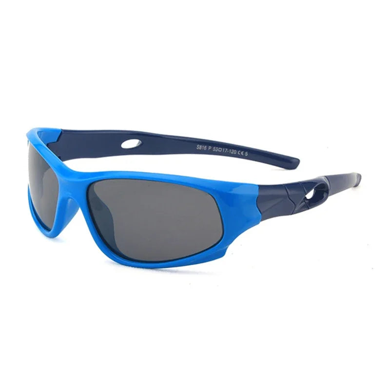 kids polarized sunglasses, unbreakable kids shades,
UV protection sunglasses, flexible rubber sunglasses, sports sunglasses for children,
boys and girls sunglasses, anti-reflective lenses, soft TPEE frame, UV400 kids eyewear, kids outdoor sunglass