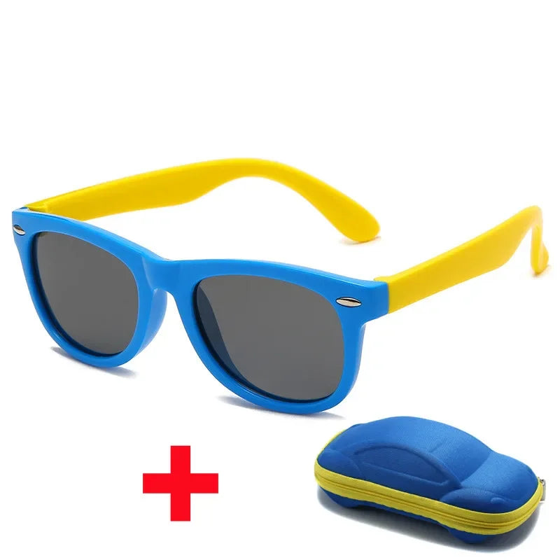 baby sunglasses, silicone sunglasses for kids, UV400 protection, boys outdoor goggles, square style sunglasses,
safety glasses for kids, plastic titanium frame, gift sunglasses for children, kids eyewear with glasses box,
toddler sunglasses