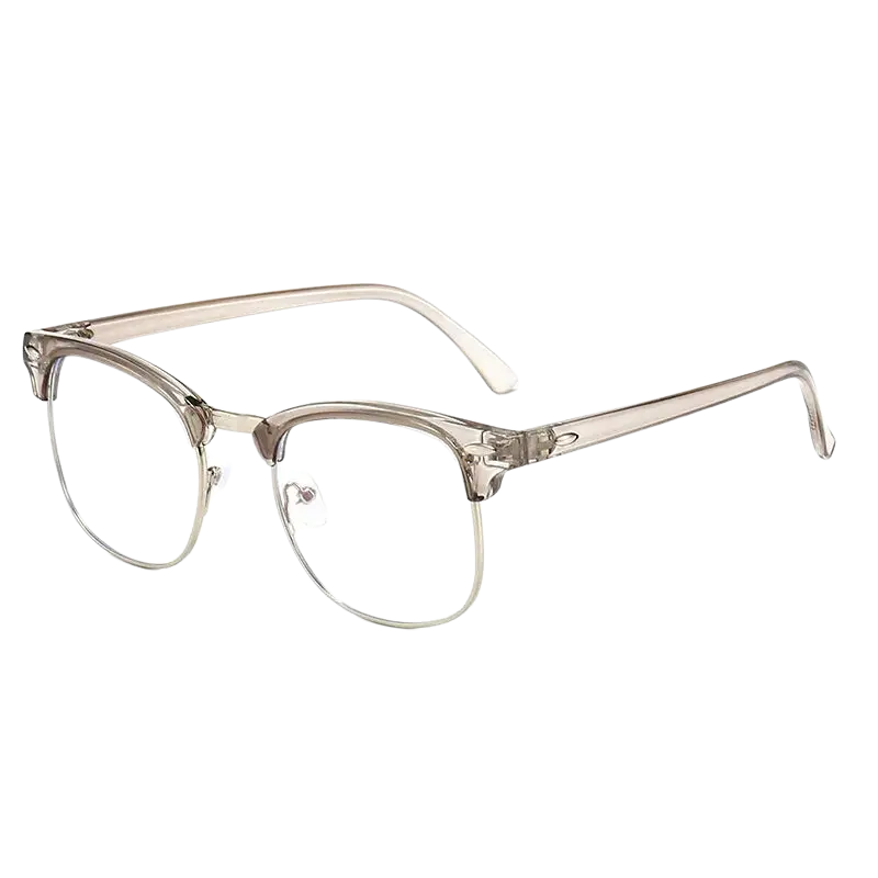 retro glasses, blue light blocking, half-frame glasses, unisex eyewear, vintage style glasses, anti-blue light, computer eyeglasses, classic frame, acrylic lenses, vintage eyewear