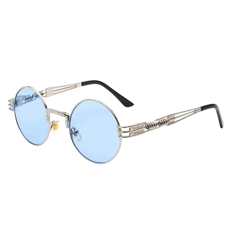 steampunk sunglasses, round metal sunglasses, UV400 eyewear, retro shades, colorful sunglasses, alloy frame, polycarbonate lenses, punk style, unisex sunglasses, vintage eyewear