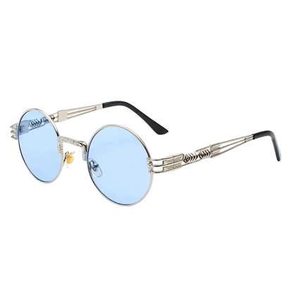 steampunk sunglasses, round metal sunglasses, UV400 eyewear, retro shades, colorful sunglasses, alloy frame, polycarbonate lenses, punk style, unisex sunglasses, vintage eyewear